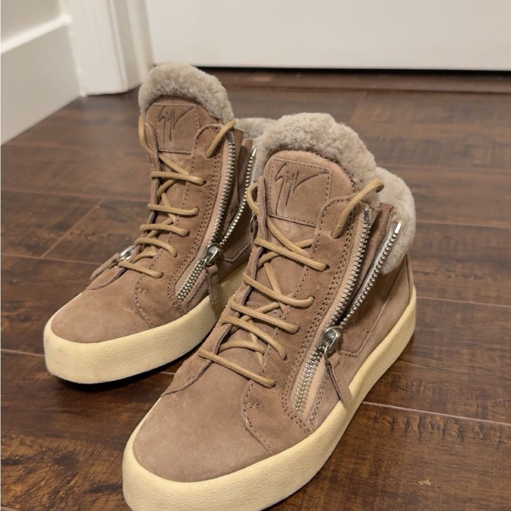 Giuseppe Zanotti Tan High-Top Sneakers/ boots